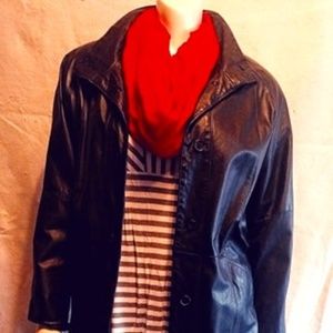 PELLE NEW YORK.MILANO LEATHER COAT (Black)